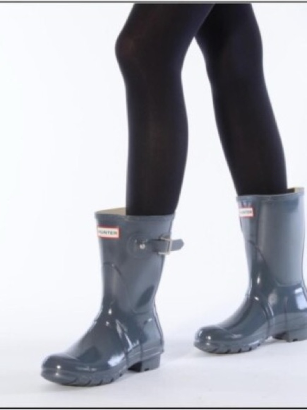 Hunter Women's Original Short Gloss Rain Boots Grey Size 7